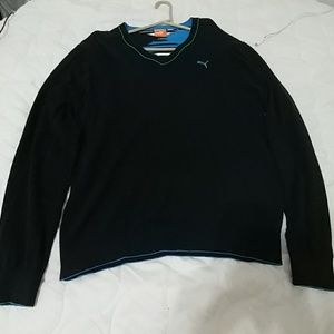 Puma Golf Sweater Black / Blue White Green M